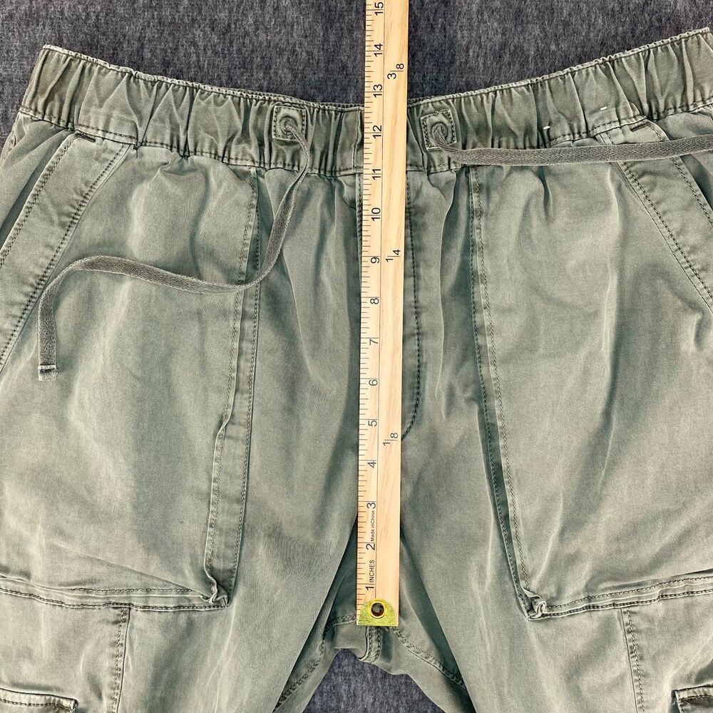 Abercrombie Garment Dyed Baggy Cargo Pants L Green Zip Hem Gorpcore Utility Y2K - Picture 9 of 12